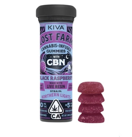 Kiva Lost Farm THC/CBN Edible Gummies